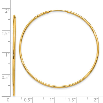 14K Yellow Gold 1.25mm Endless Hoop Earring