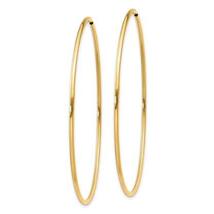 14K Yellow Gold 1.25mm Endless Hoop Earring