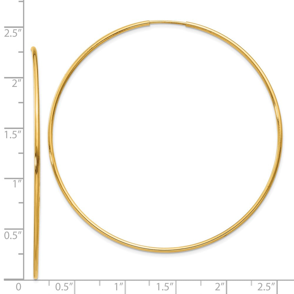 14K Yellow Gold 1.25mm Endless Hoop Earring