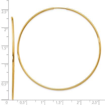 14K Yellow Gold 1.25mm Endless Hoop Earring