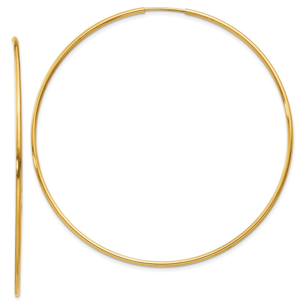 14K Yellow Gold 1.25mm Endless Hoop Earring