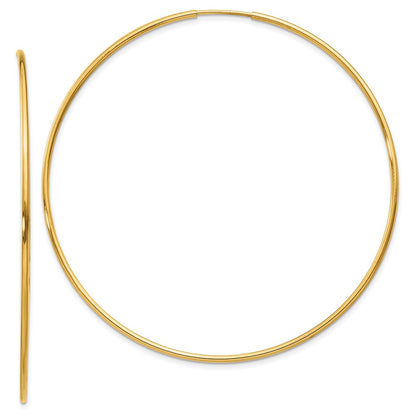 14K Yellow Gold 1.25mm Endless Hoop Earring