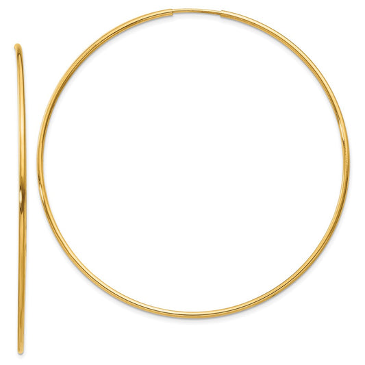 14K Yellow Gold 1.25mm Endless Hoop Earring