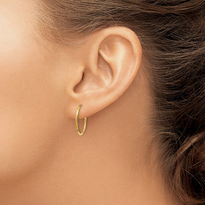 14K Yellow Gold 1.25mm Diamond Cut Endless Hoop Earring