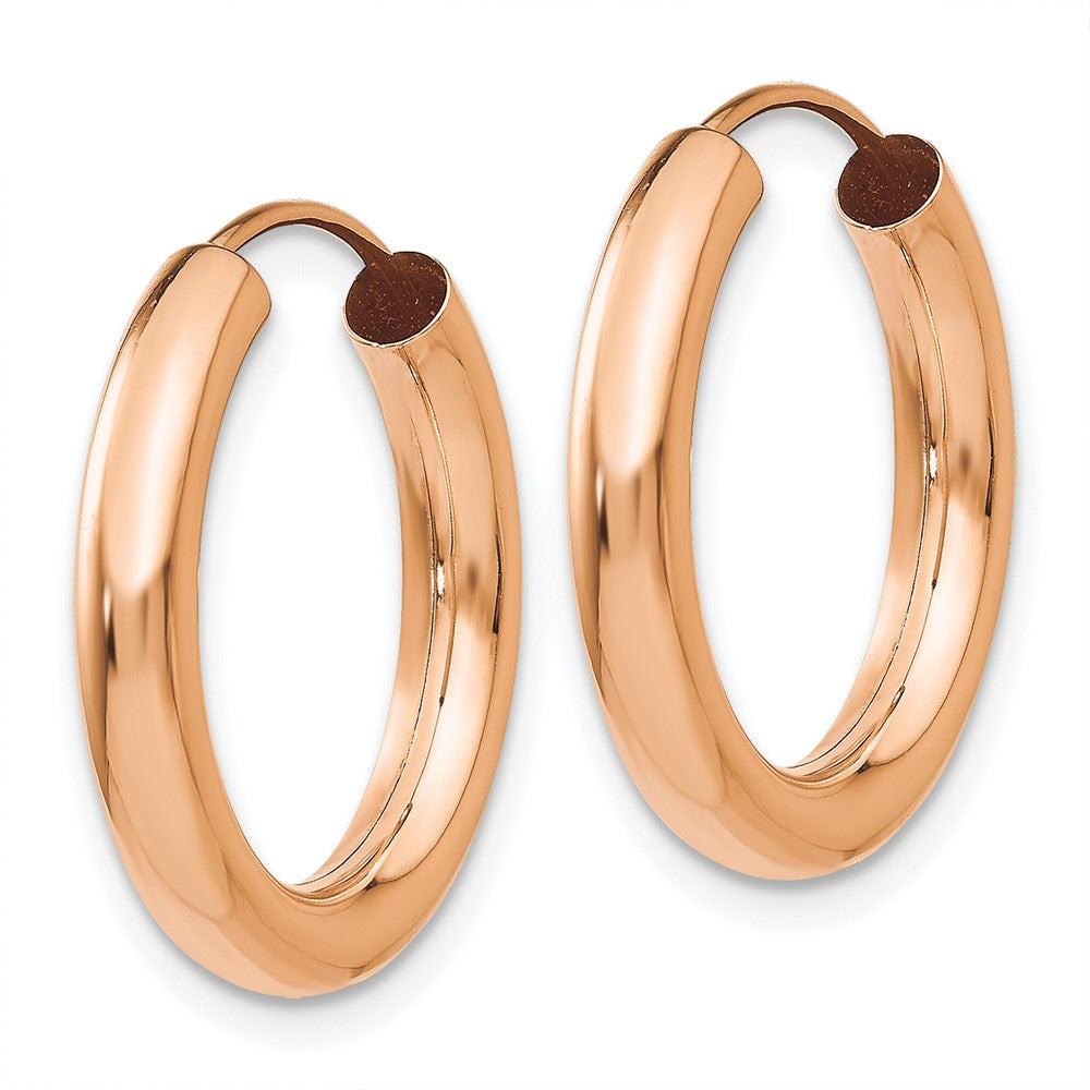 14K Rose Gold Polished Endless Tube Hoop Earrings