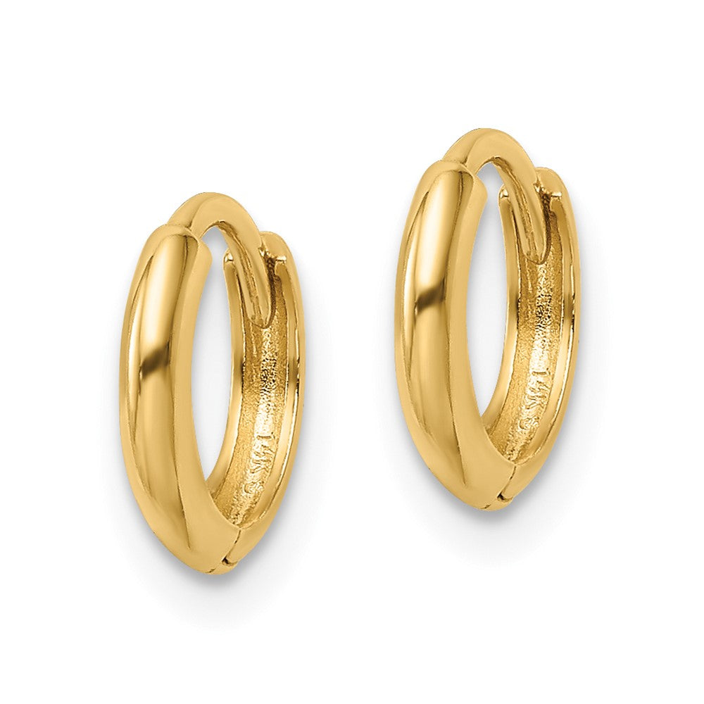 14K Yellow Gold Polished Hinged Hoop Earrings