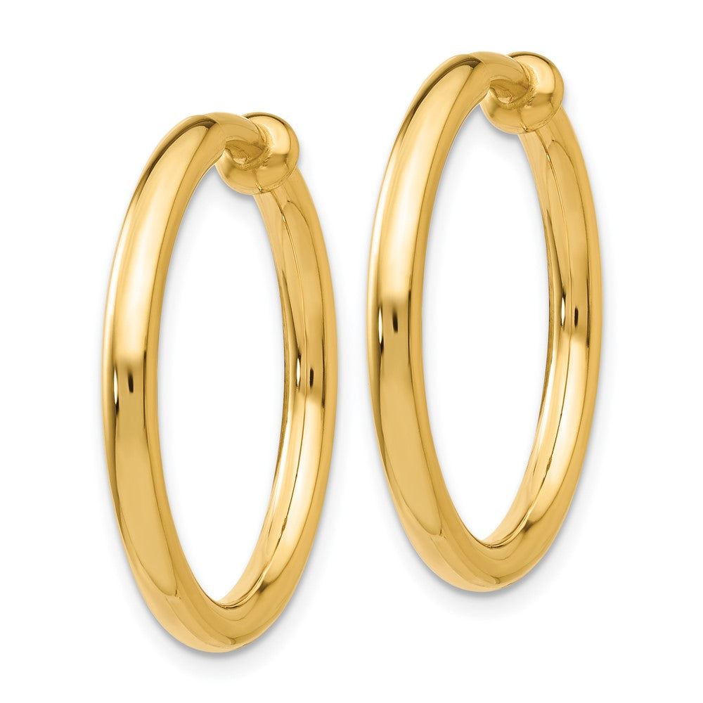 14K Yellow Gold Non Pierced Hoops Earrings