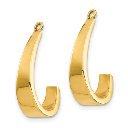 14K Yellow Gold Polished J Hoop Earring Jackets