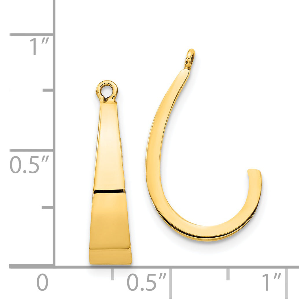 14K Yellow Gold Polished J Hoop Earring Jackets