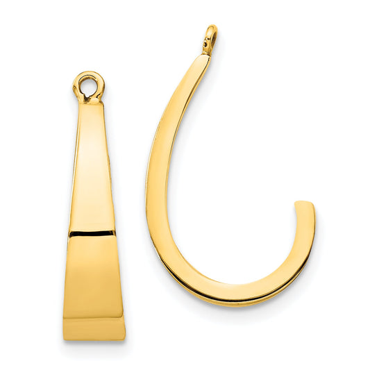 14K Yellow Gold Polished J Hoop Earring Jackets