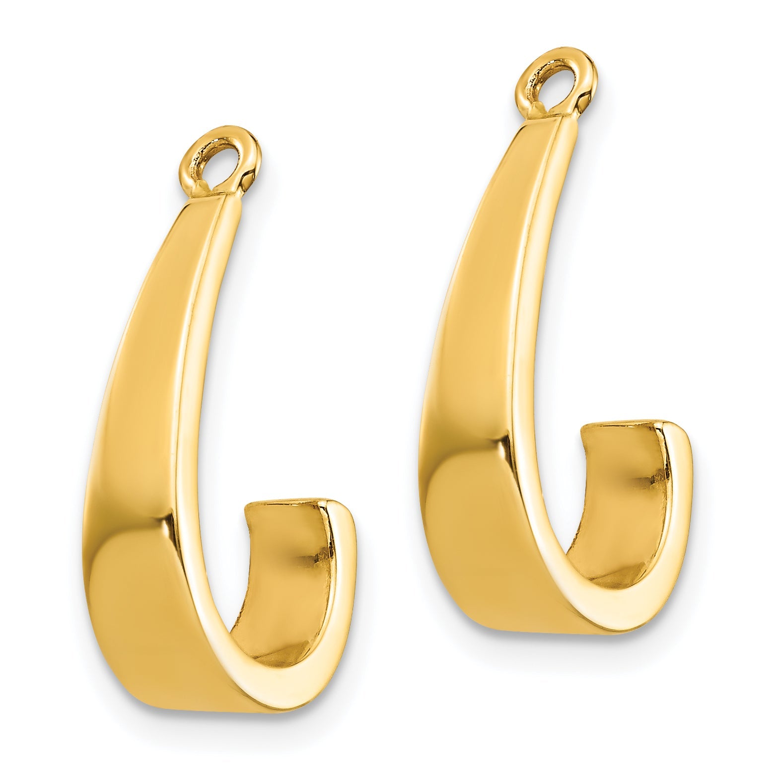14K Yellow Gold Polished J Hoop Earring Jackets