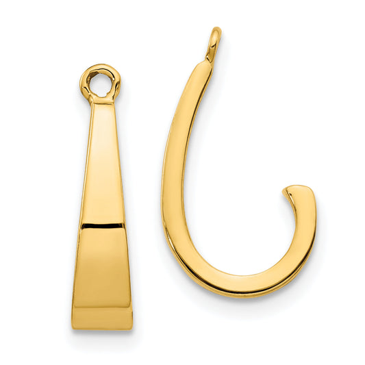 14K Yellow Gold Polished J Hoop Earring Jackets