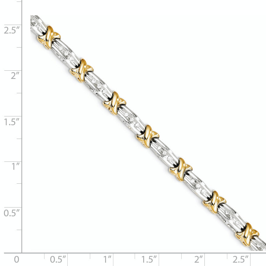 14K Two Tone Diamond Bracelet