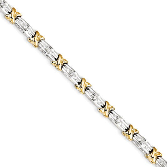 14K Two Tone Diamond Bracelet