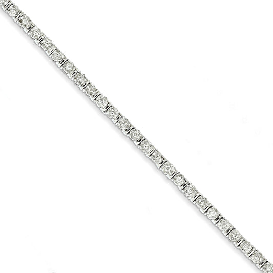 14K White Gold Diamond Bracelet