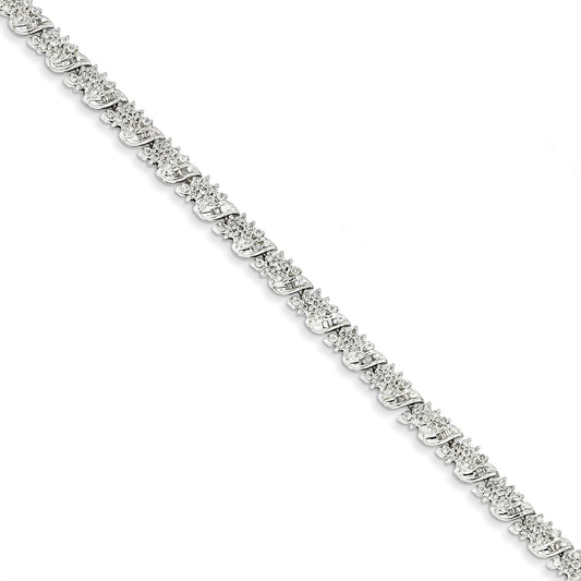 14K White Gold Diamond Fancy Bracelet