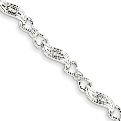 14K White Gold Diamond Fancy Bracelet