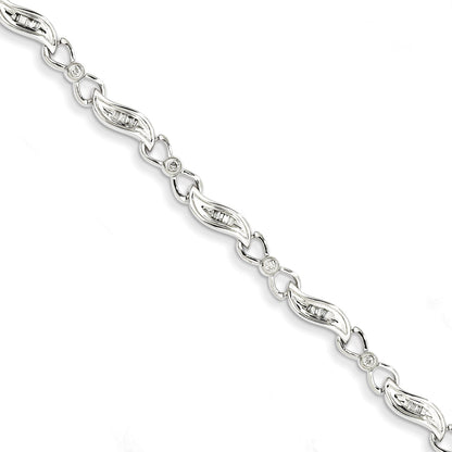 14K White Gold Diamond Fancy Bracelet