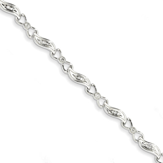 14K White Gold Diamond Fancy Bracelet