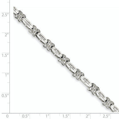 14K White Gold Diamond X Bracelet