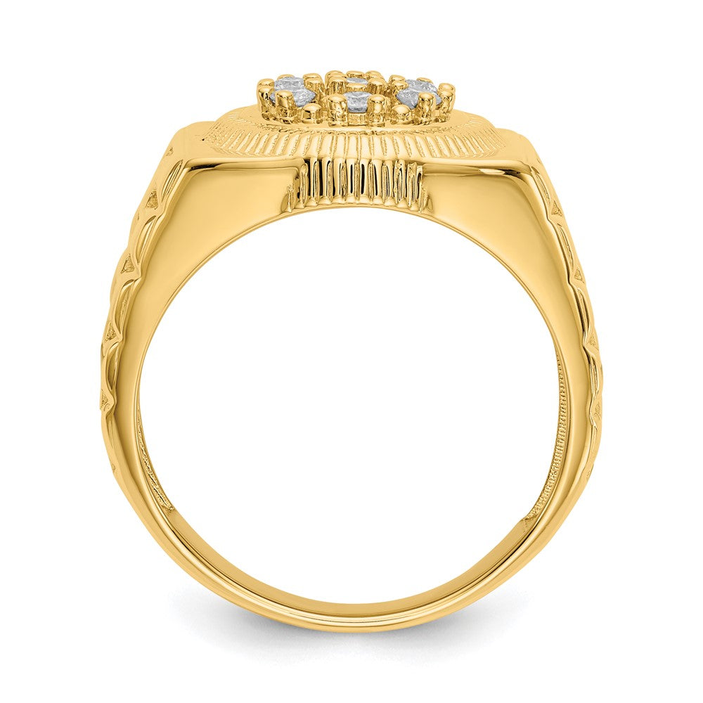 14K Yellow Gold Aaa Diamond Men'S Ring