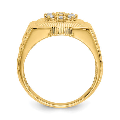 14K Yellow Gold Aaa Diamond Men'S Ring