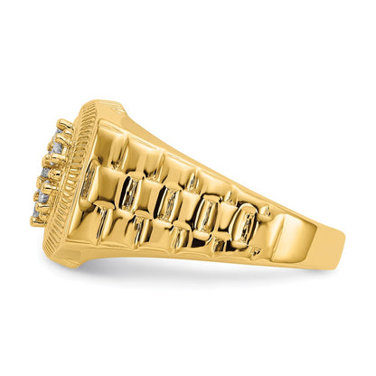 14K Yellow Gold A Diamond Men'S Ring