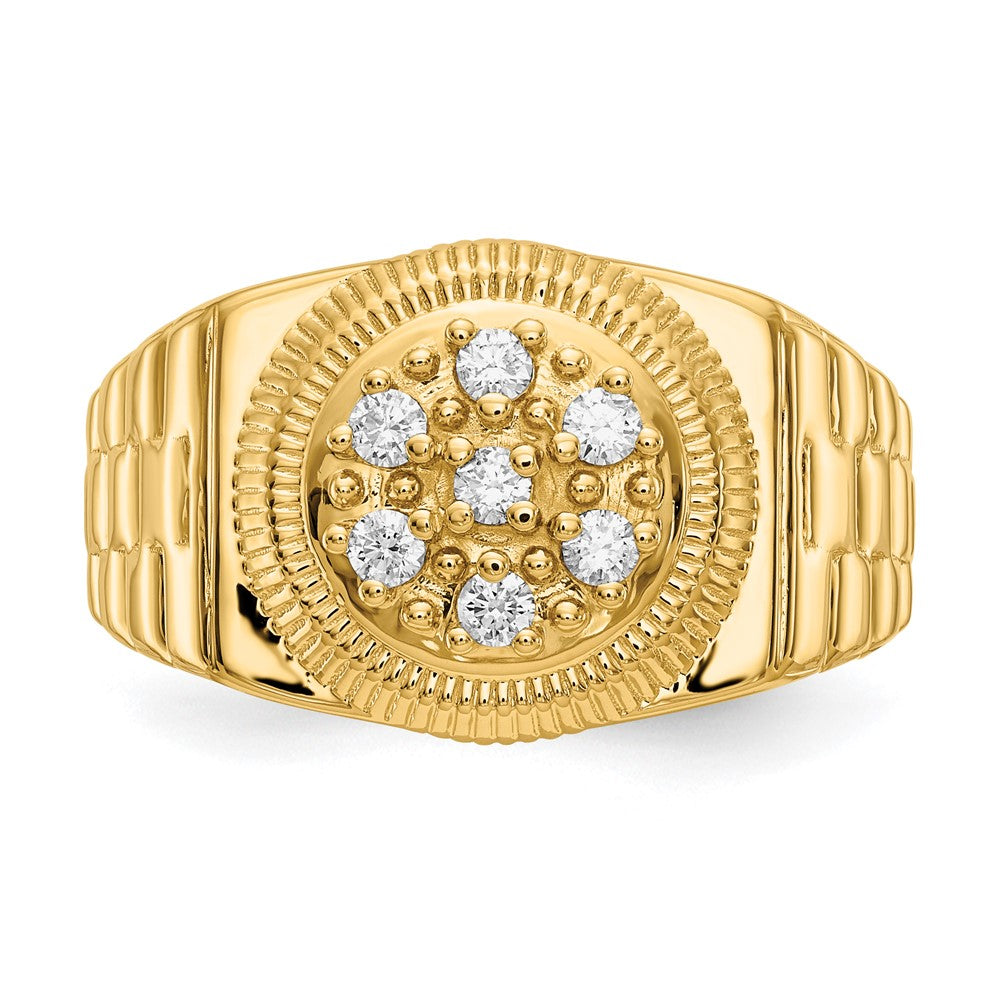 14K Yellow Gold Vs Diamond Men'S Ring