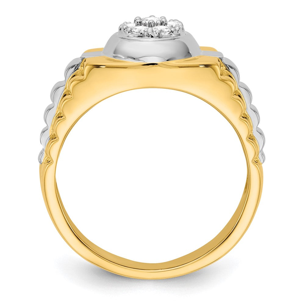 14k Two-Tone Gold VS Real Diamond men's ring