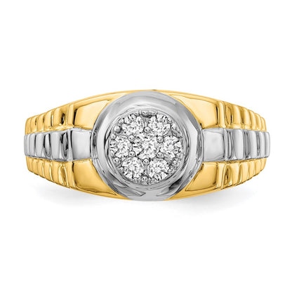 14k Two-Tone Gold A Real Diamond men's ring