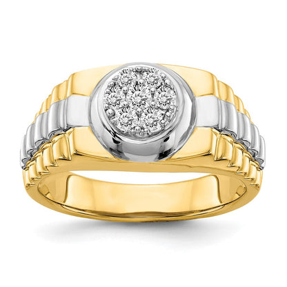 14k Two-Tone Gold VS Real Diamond men's ring