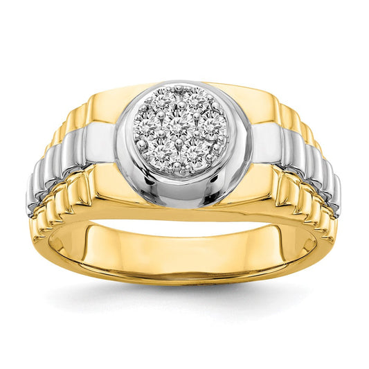 14k Two-Tone Gold VS Real Diamond men's ring
