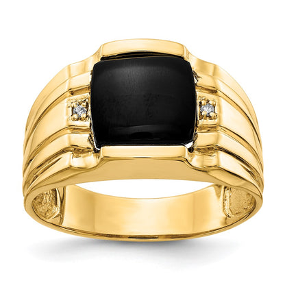 14K Yellow Gold Aaa Diamond Men'S Ring