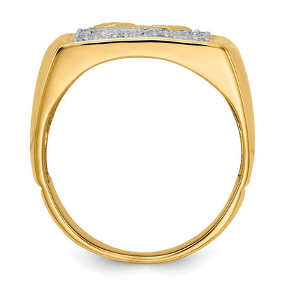 14K Yellow & Rhodium A Diamond Men'S Ring