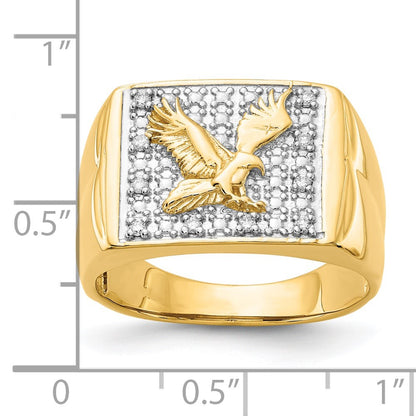 14K Yellow & Rhodium A Diamond Men'S Ring