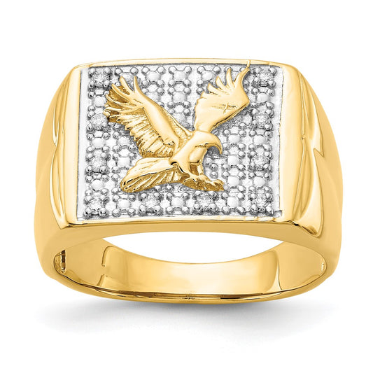 14K Yellow & Rhodium Aaa Diamond Men'S Ring