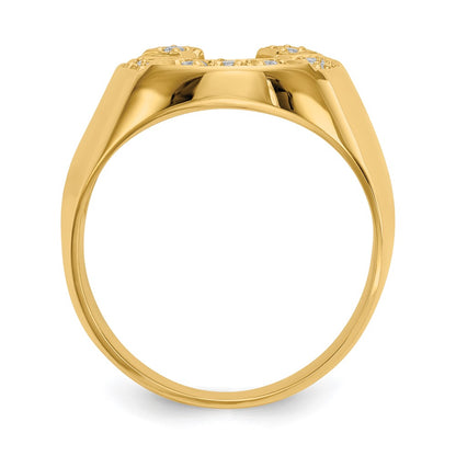 14K Yellow Gold Vs Diamond Men'S Ring