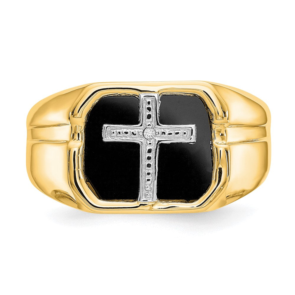 14K Yellow Gold Vs Diamond Men'S Ring