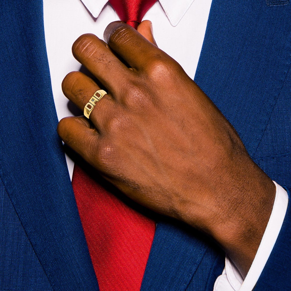 14K Yellow Gold Aaa Diamond Men'S Ring