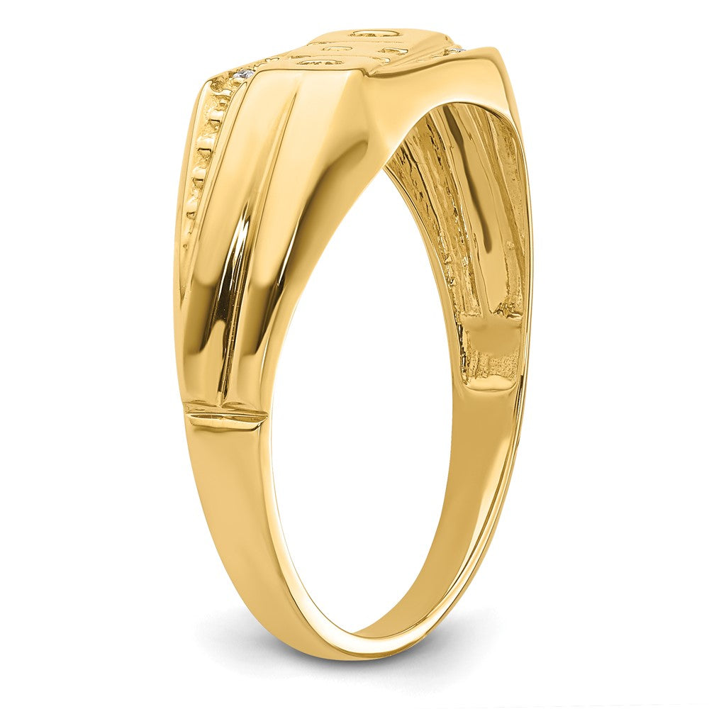 14K Yellow Gold Vs Diamond Men'S Ring