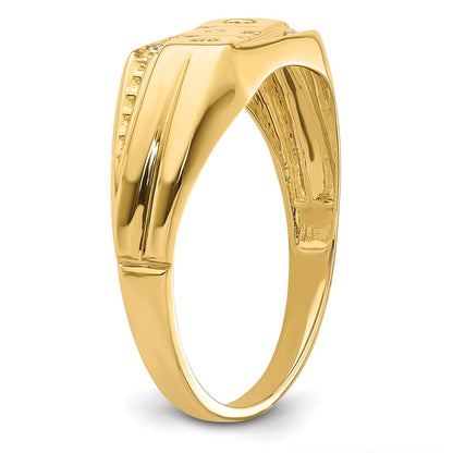 14K Yellow Gold Vs Diamond Men'S Ring