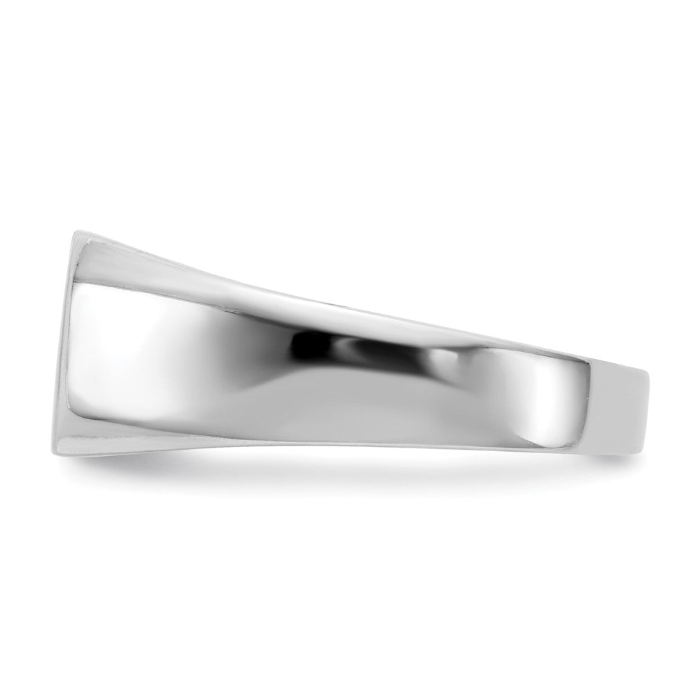 14K White Gold 9.0x10.0mm Open Back AAA Real Diamond Signet Ring