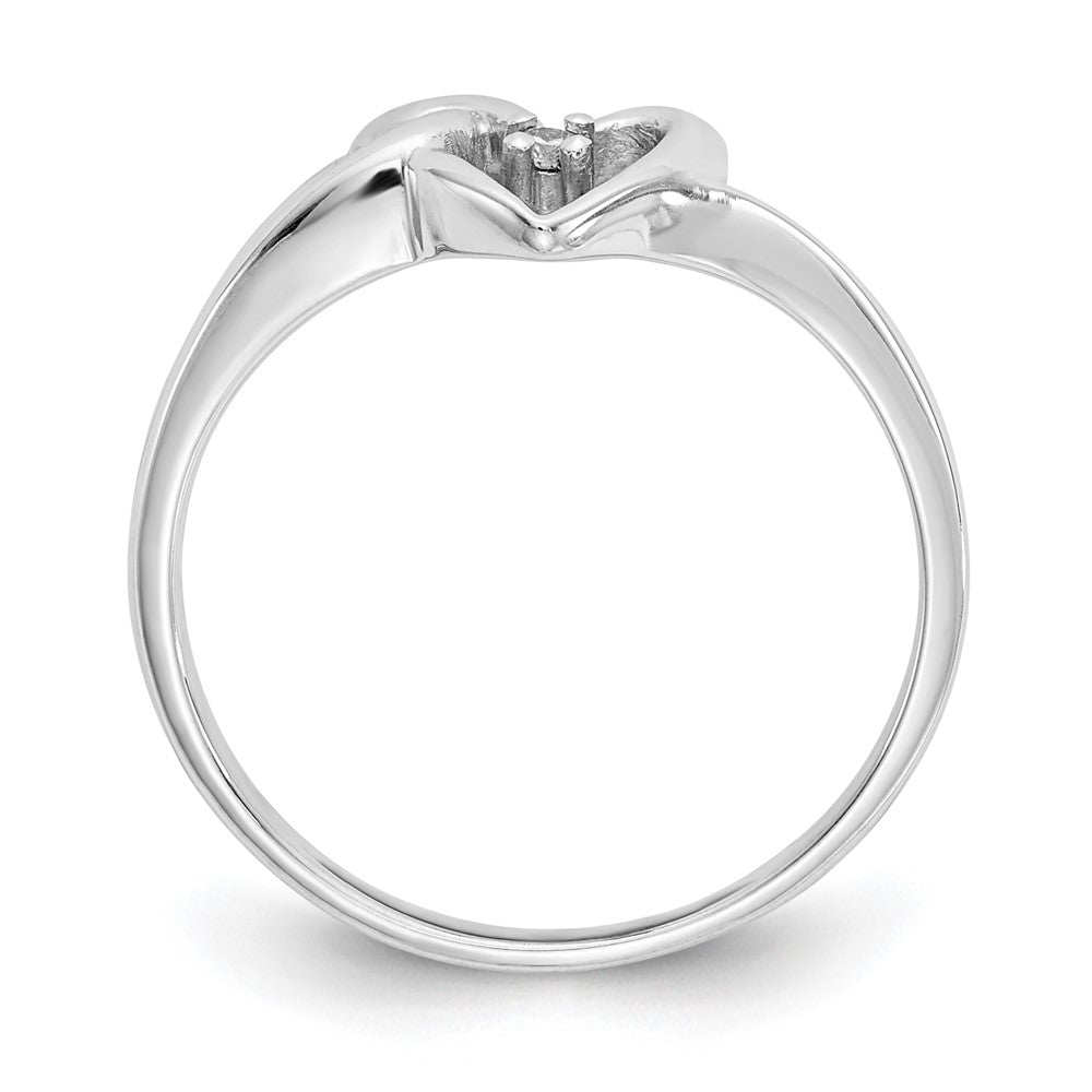 14K White Gold Aaa Diamond Heart Ring