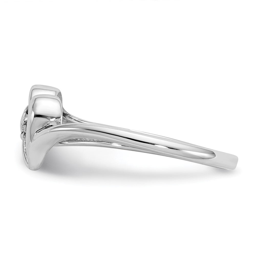 14K White Gold Aaa Diamond Heart Ring