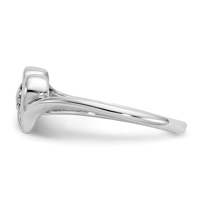 14K White Gold Aaa Diamond Heart Ring
