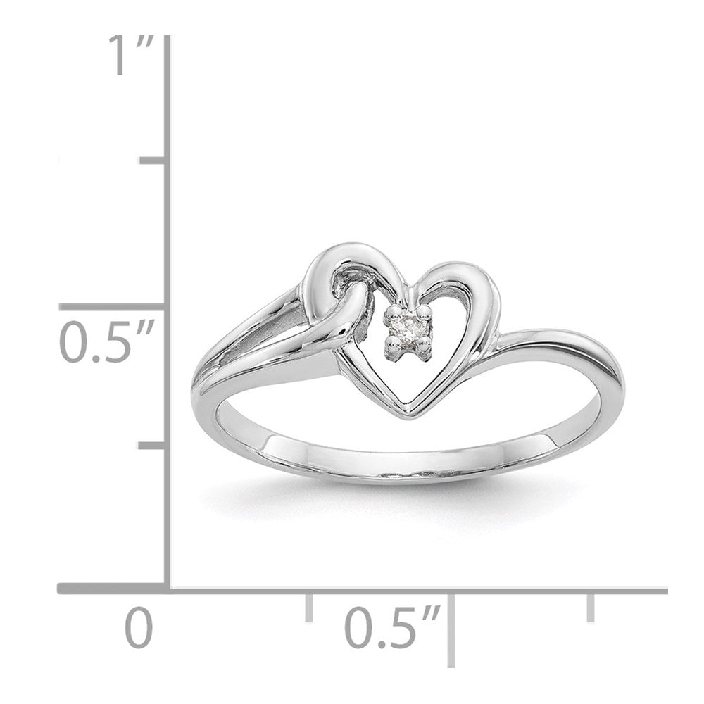 14K White Gold Aaa Diamond Heart Ring
