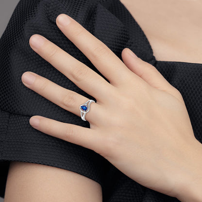 14k White Gold 6x4mm Pear Sapphire VS Real Diamond ring
