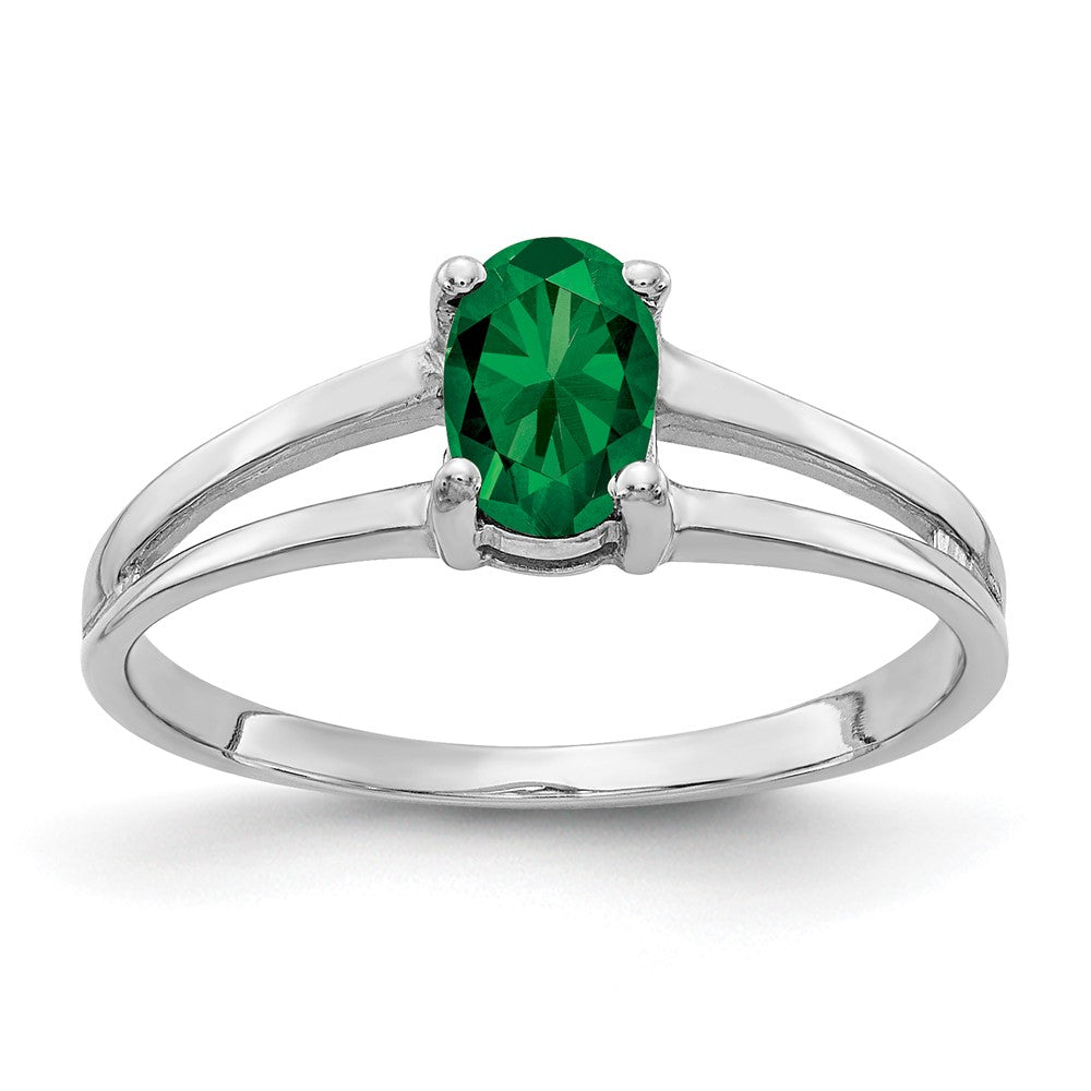 Solid 14k White Gold 6x4mm Oval Mount St. Helens Ring