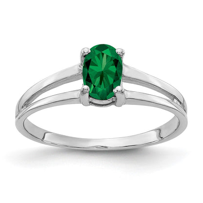 Solid 14k White Gold 6x4mm Oval Mount St. Helens Ring