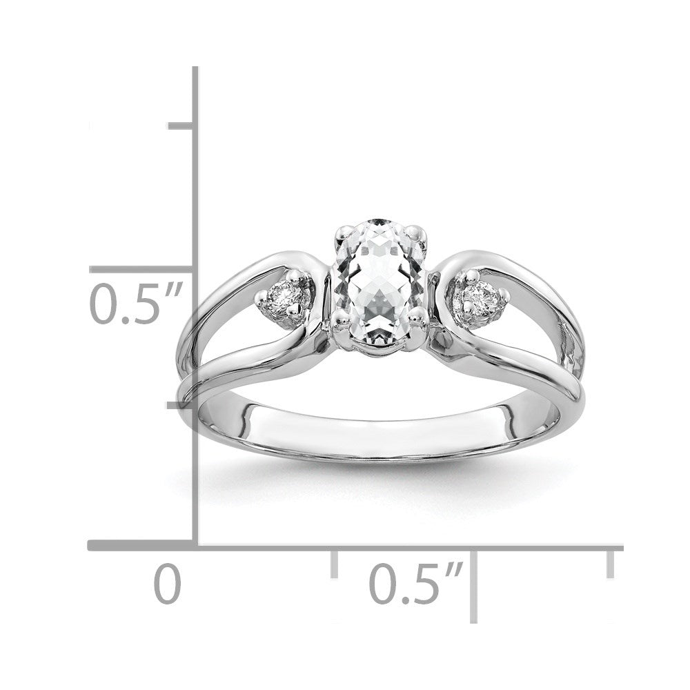 14k White Gold 6x4mm Oval Cubic Zirconia VS Real Diamond ring